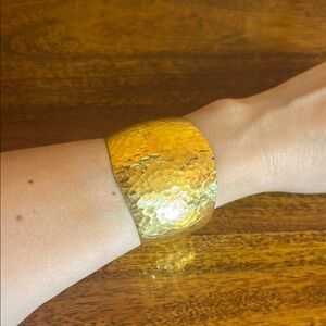 Gold Hammered Cuff Bracelet